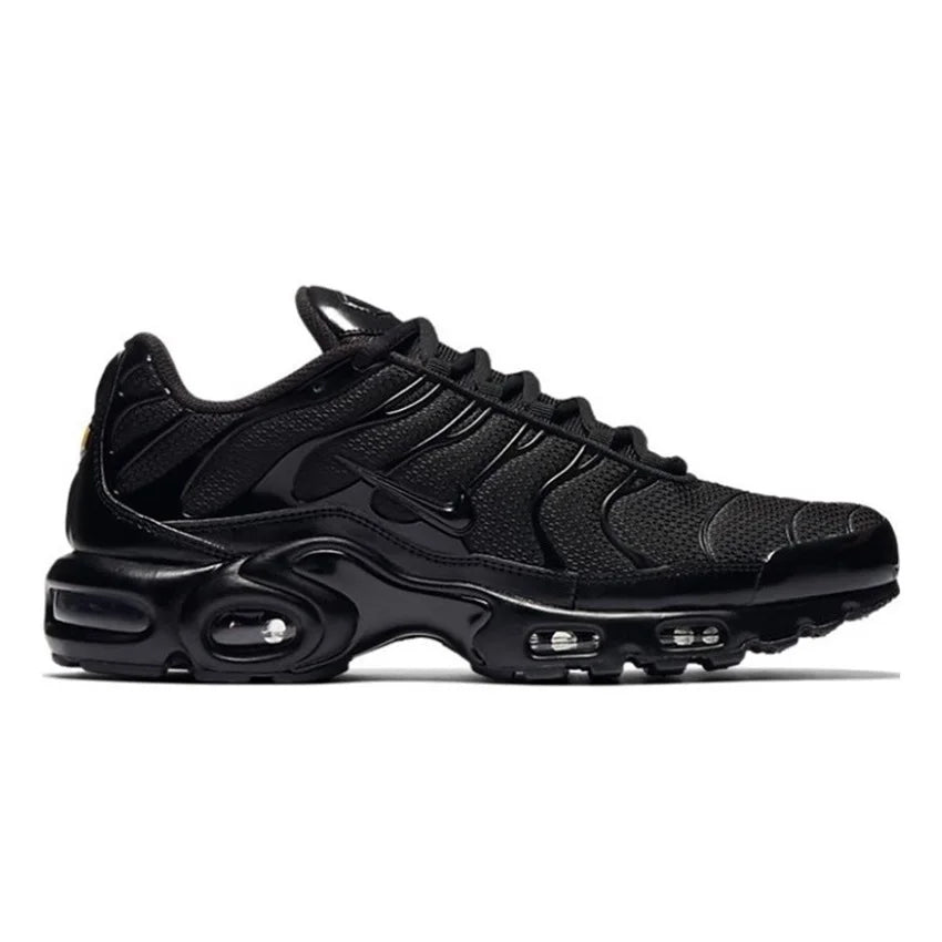 Zapatillas Nike Air Max Plus TN para correr, clásicas, negras triples, para exteriores, para correr, caminar, deportivas, para mujer y hombre.