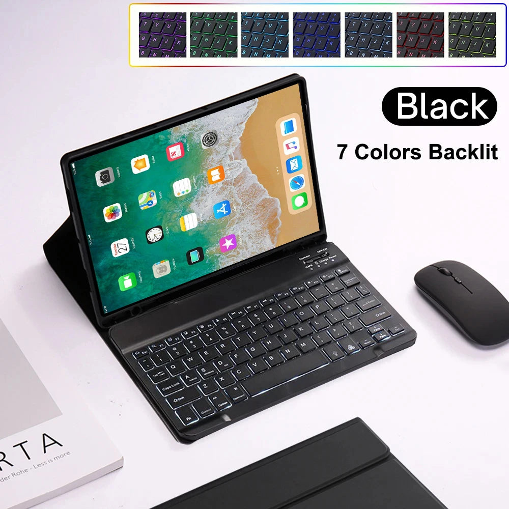 For iPad 5th Gen 2017 6th Gen 2018 9.7inch Case, Bluetooth keyboard case for iPad Air 1st 2nd Pro 9.7inch