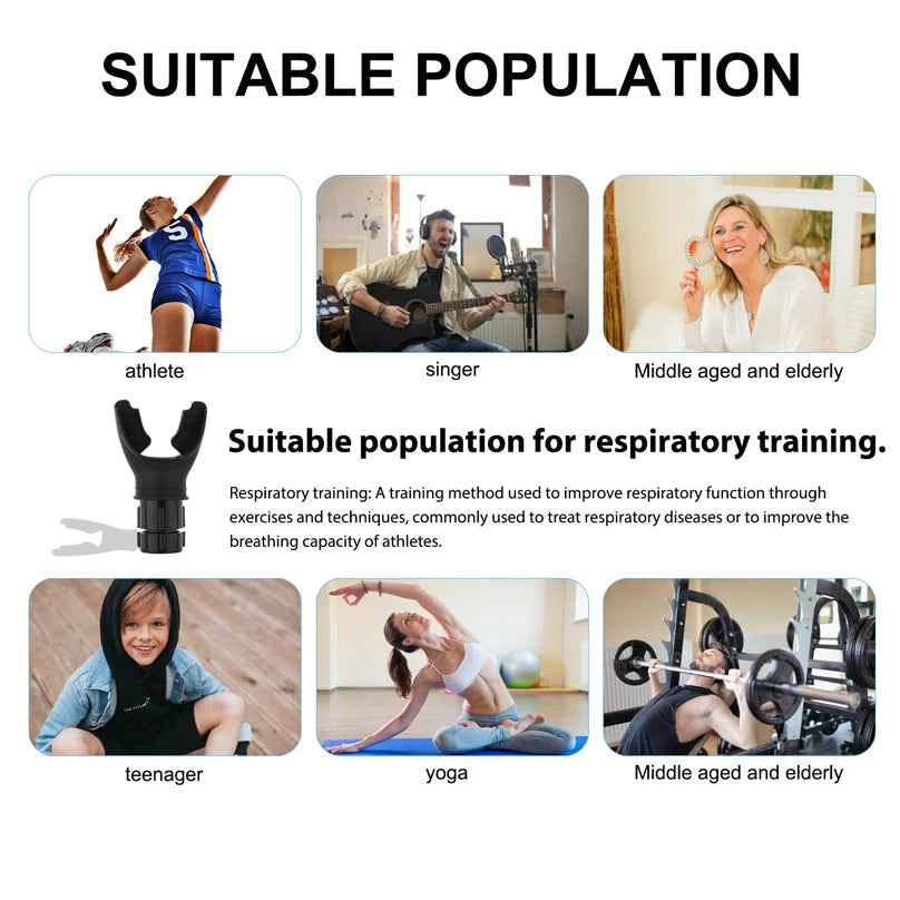 Entrenador de respiración Flexor pulmonar Ejercitador de fitness duradero Aumenta la capacidad pulmonar Respiración Niveles ajustables Respiración profunda