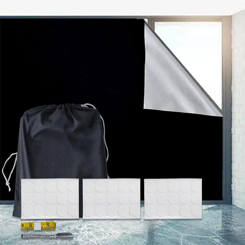 1/2/3M Portable Blackout Curtain Blind Window Thermal Insulated Kitchen Curtains Stick On DIY Non-perforated Temporary Curtain