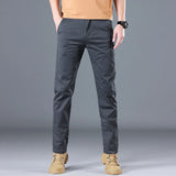 Men's High Quality Pure Cotton Classic Solid Color Casual Pants Business Stretch Slim Straight Brand Trousers Male Autumn New