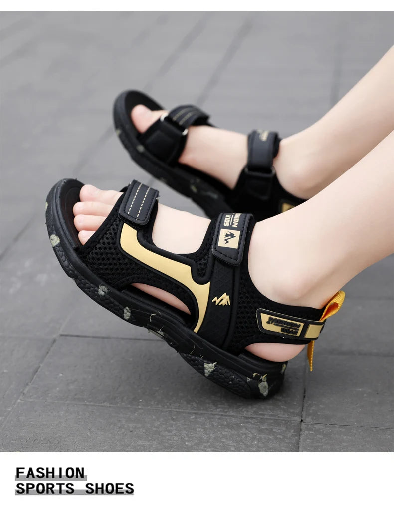 Kids Boys Trendy Camouflage Platform Strap Sandals Lightweight Soft Sole Non-slip Girls Children For Summer Outdoor Beach Shoe