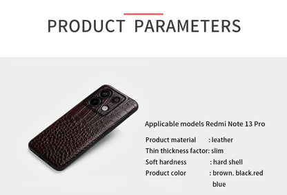 Genuine Cowhide Leather Phone Case for Xiaomi Mi 14 Ultra 13T Pro 14T Pro Poco X6 Pro Back Cover for Redmi Note 13 Pro Plus 5G