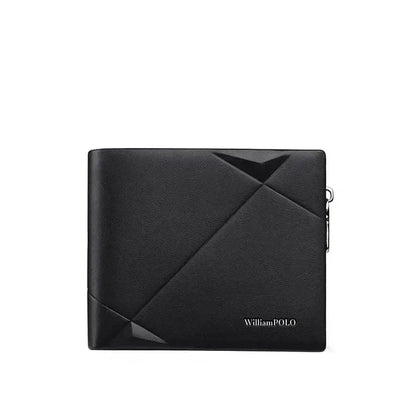 Men's Slim Wallet Genuine Leather Mini Purse Casual Design Bifold Wallet Brand Short Slim Wallet WILLIAMPOLO Luxury brand
