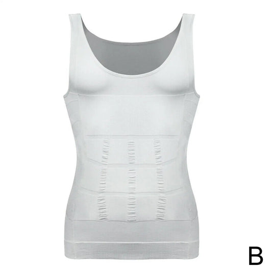 Men Slimming Elastic Body Shaper Vest Tight Skinny Shirt Fitness Waist Compression Abdomen Breathable Sport Vest