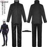 110-3XL Black/Blue Gojo Satoru Cosplay Costume Eye Patch Wigs Glasses Anime Halloween Party Men Kids Uniforms