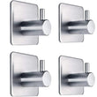 4 ganchos de pared adhesivos resistentes de acero inoxidable, impermeables, para baño y dormitorio. 