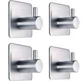 4 ganchos de pared adhesivos resistentes de acero inoxidable, impermeables, para baño y dormitorio. 