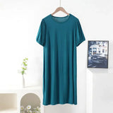 Vestido suelto de manga corta para mujer, de verano, color liso, tallas grandes XL-8XL 