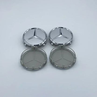 4Pcs/set 75MM/60MM Car Wheel Center Hub Cap Covers For Mercedes Benz  Black Badge Rim Cover Auto Style Decorate Accessories