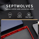 Septwolves Genuine Leather Wallets For Men Original Leather Wallet Man Cowhide Wolf Pattern With Brand Box Father Lover Gift