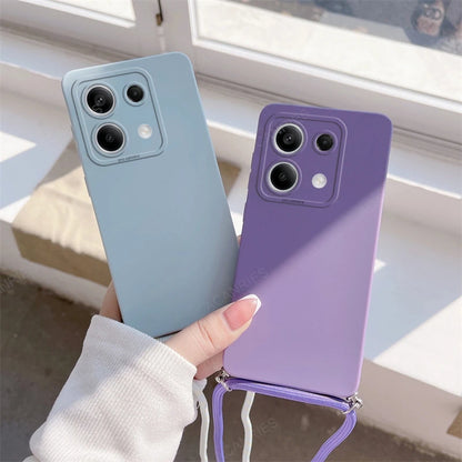 Funda con cordón cruzado para Xiaomi Redmi Note 13 Pro Plus 4G 5G, funda trasera de silicona con cordón para Poco X6 M6 Pro, Note 13 Pro y MX 6 X6 Pro