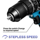 Gisam 65N.m 13MM 35+3 Torque Brushless Electric Impact Drill Cordless Electric Screwdriver Power Tool For Makita 18V Battery Pin