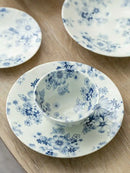 Household Ceramic Tableware Set Japanese Style Simple Restaurant Sushi Plate Circular Flower Patterns Fruit Plates