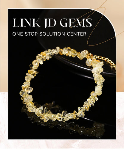 JD Natural Citrines Gravel Stone Irregualr Chip Chakra Bracelet Women Fashion Jewelry Reiki Healing Adjustable Birthday Gifts