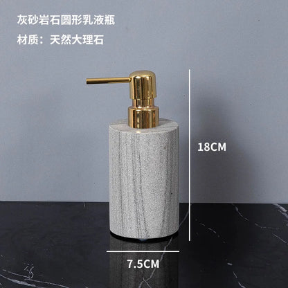 Nordic natural grey marble bathroom accessories Soap dispenser cotton swab jar tissue box soap dish tray bathroom decoration