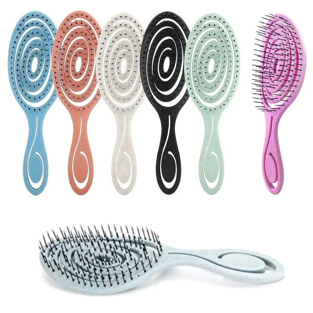 Peine de masaje elástico, peine para cabello enredado, cepillo desenredante, cepillos para cabello rizado húmedo, peine de barbero, herramientas de peluquería