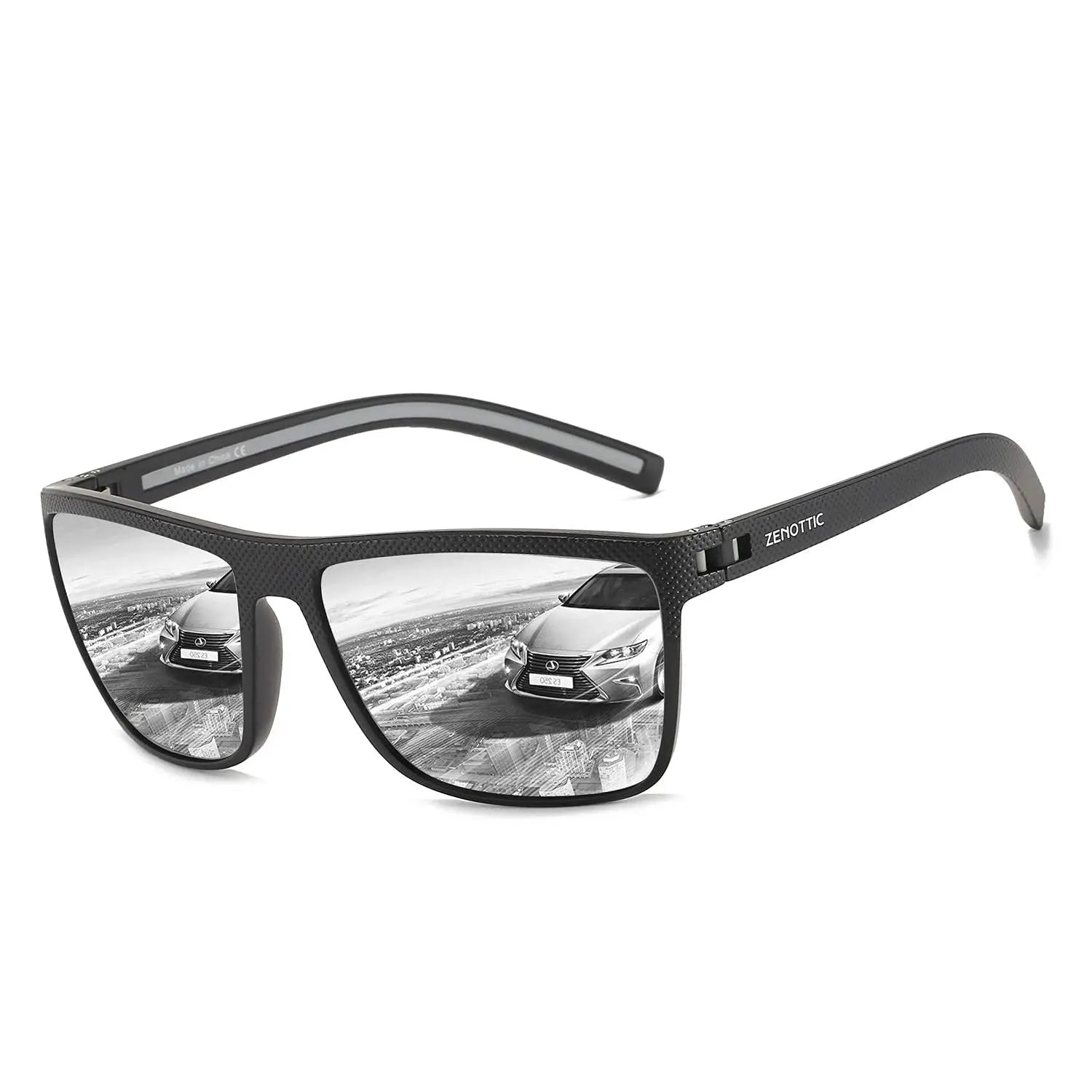 ZENOTTIC Polarized Sunglasses for Men Shades Lightweight TR90 Frame UV400 Protection Square Outdoor Travel Driving Sun Glasses