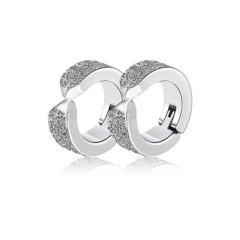1 par/6 pares de brincos magnéticos de aço inoxidável para homens e mulheres, brincos de argola com clipe em aço sem piercing CZ para todas as idades