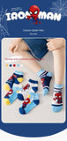 5 Pairs Children Socks Spider-Man Kids Boys Short Socks Iron Man Captain America Cartoon Baby Summer Spring Mesh Socks 1-12Y