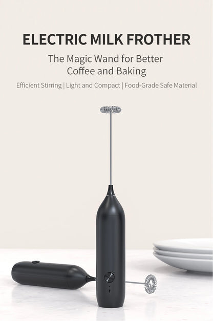 Electric Milk Frother Coffee Frother USB-C Rechargeable Electric Whisk Powerful Mini Drink Mixer