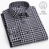 Men Fashion Long Sleeve Brushed Flannel Shirt Single Pocket Comfortable 100% Cotton Casual Slim Fit Button-down Plaid Shirts 8XL