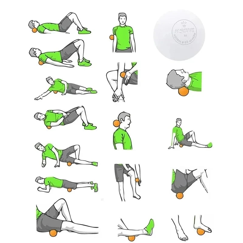 Pelota de masaje de fascia de 6,3 cm para liberación miofascial, masaje de cuello y pies, yoga, fitness, relajación muscular, cuidado de la salud.