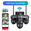 LS VISION 15MP Three Screen WiFi Camera Outdoor Three 360°Rotation PTZ IP Camera Human Auto Tracking Video Surveillance Cam CCTV