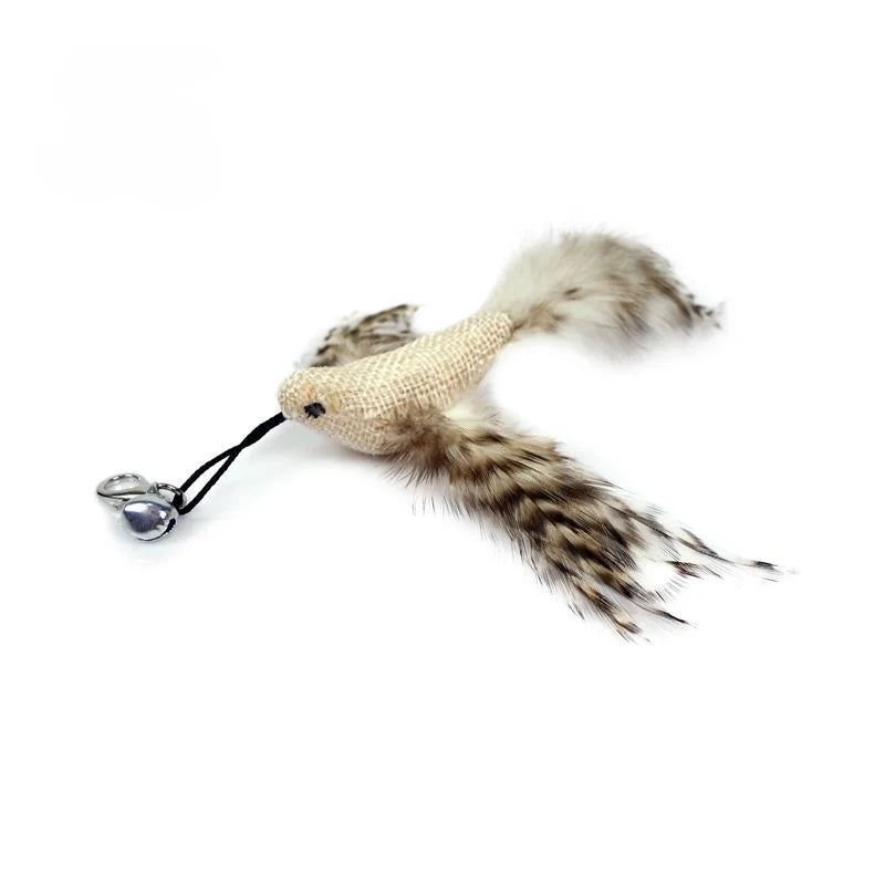 Varita de pájaro/pluma para gato con campana y potente ventosa, manos libres, juguetes interactivos para gatos, ejercicio de caza de gatitos, productos para mascotas