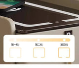Nordic Style Intelligent Solid Wood Bedside Table Faux Leather 3 Drawers Nightstands with Wireless Charging Side Storage Cabinet