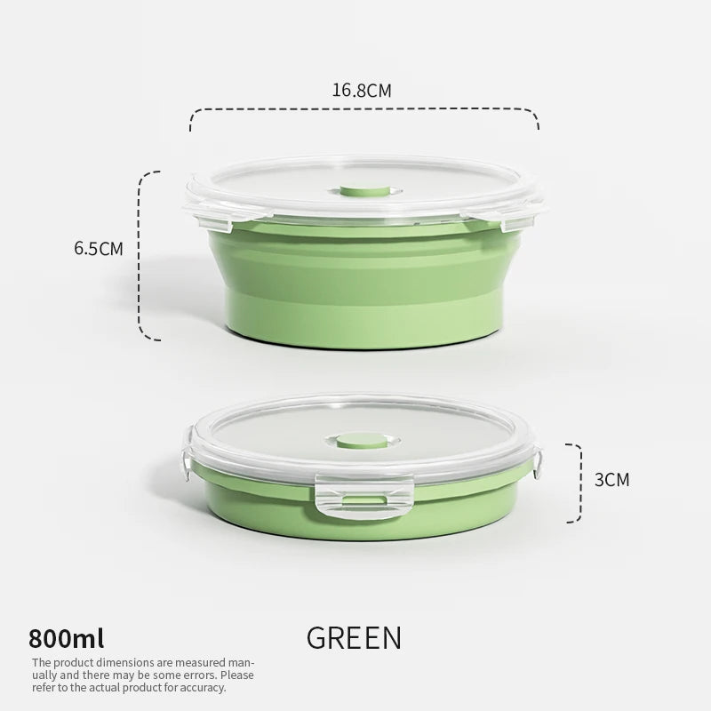 Collapsible Food Storage Containers Silicone Lunch Box with Lid Food Bowls Kitchen Stackable Lunch Box for Pantry Freezer Safe