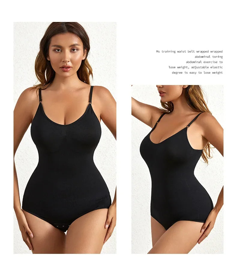 1 Piece Solid Seamless Shaping Shapewear Bodysuit, Tummy Control Butt Lifting Slimmer Body Shaper, Women's Underwear & Shapewear