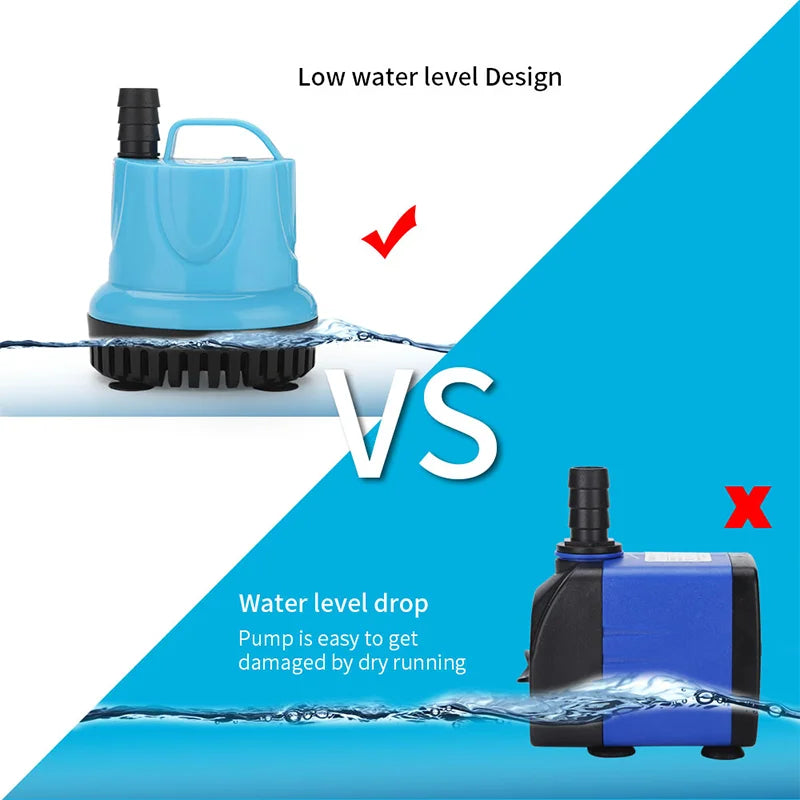 10/18/25/45/60/85/105W Aquarium Suction Circulating Pump Filter with Dry Burn Protection Bottom Suction Pump Fish Tank Pump