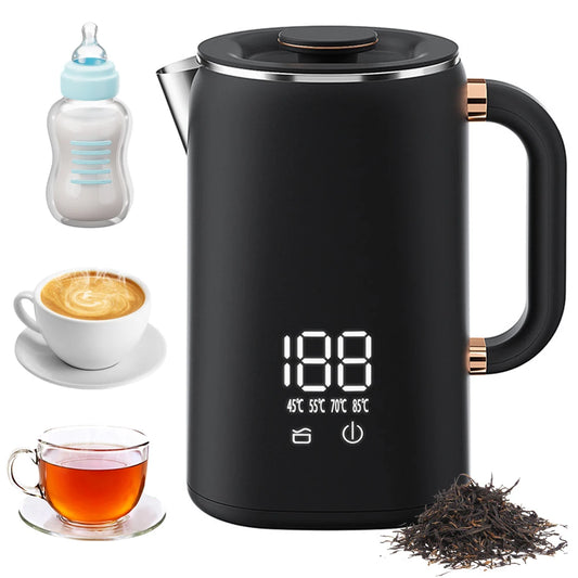 Chaleira Elétrica Para Chá Café Fervedor De Água 5 Níveis De Controle De Temperatura Desligamento Automático Camada Dupla Isolada Chaleira De Água Quente