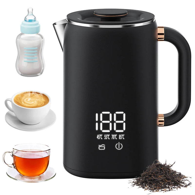 Electric Water Boiler Kettle for Tea Coffee 5 Levels Temperature Control Auto Shut Off Double Layer Insulated Hot Water Kettle