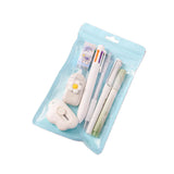 7-in-1 Stationery Set for Children: Back-to-School Gel Pen, Highlighter, Ballpoint Pen, Eternal Pencil, Tape, Eraser, Knife – Kids' Prize