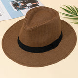 Hat, male, summer vacation, beach hat, English style, wide-brimmed sun hat, sun-shading hat, Panama straw hat, female