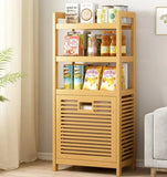 Laundry Hamper Bathroom Rack High-capacity Bamboo Laundry Baskets With Shelf With Tilt Out Basket Wooden Storage Hamper Racks