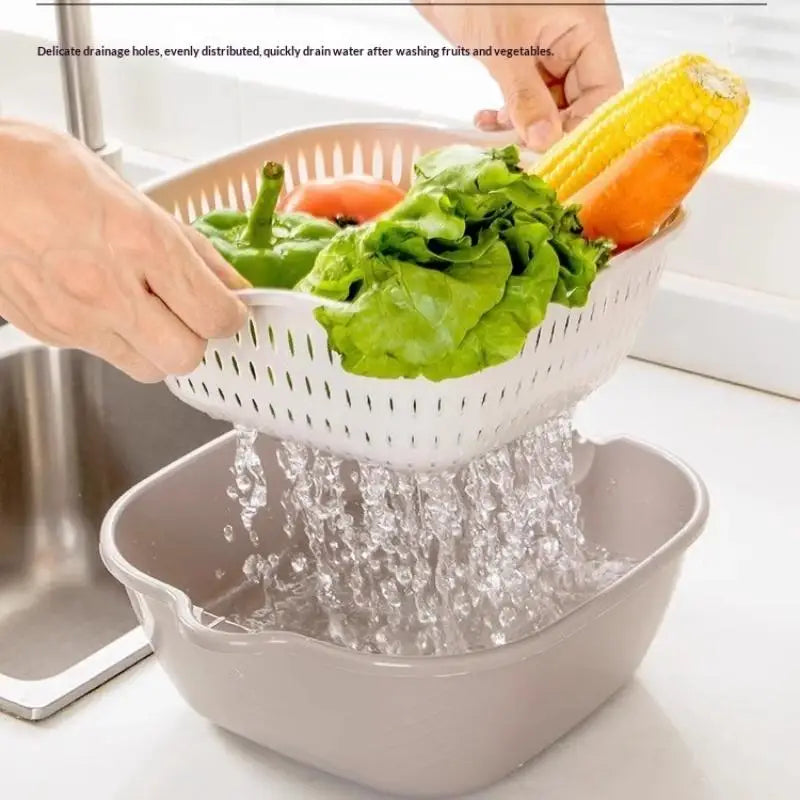 Kitchen Sink Vegetable Drainer Fruit Basket For Fruit Washing Plastic Basin Vegetable Washing Basin Drain Basket Basin