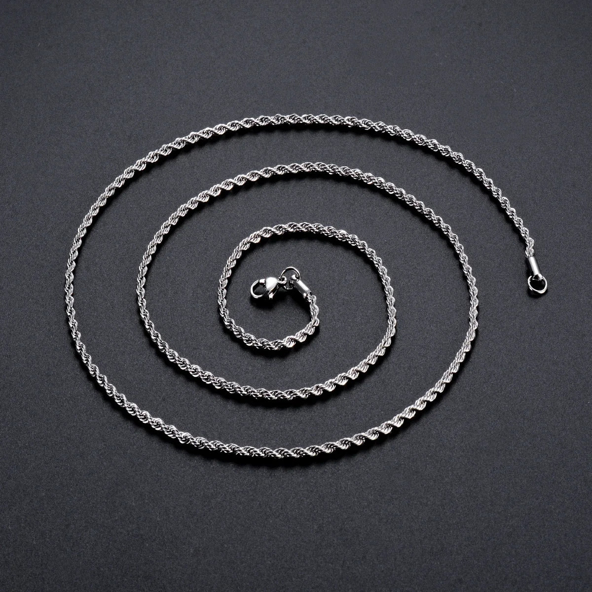 925 Sterling Silver Corda Colar de Corrente para Homens e Mulheres, Moda Pulseira, Largura 2mm 3mm 4mm, 1 Pc