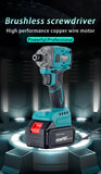 Heimerdinger Brushless Cordless Impact Driver ,1/4-Inch 6.35mm Hex Impact Driver,High Torque 220N.m Variable Speed