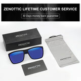 ZENOTTIC Polarized Sunglasses for Men Shades Lightweight TR90 Frame UV400 Protection Square Outdoor Travel Driving Sun Glasses