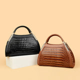 Alligator Patent Leather Shoulder Crossbody Handbags for Women, Luxury Brand Designer Hobo Bags, Two-Layer Sac