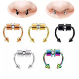 Fake Nose Ring Hoop Septum Non-Piercing Nose Clip Rock Hip Hop Stainless Steel Magnet Fashion Punk Women Body Jewelry