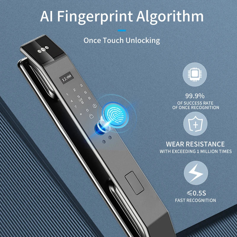 XSDTS Wifi Tuya APP Face Recognition Smart Door Lock With Camera Video Call Voice Intercom Digital Door Lock Automatic Door Lock