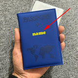 Funda de pasaporte personalizada con nombre en color dorado, billetera de viaje para hombre y mujer, porta pasaporte personalizable con nombre, tarjetero de presentación