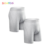 2-pack Long Leg Boxer Shorts Men's Underwear Kit Homme Underpants Boxershorts Slip Underwear for Man Cotton Male Sexy Set Box Gym
