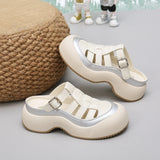 Zapatillas informales para mujer, zapatos con cubierta, mocasines con plataforma, tacones calados, zapatos femeninos de lujo para verano 2024, mocasines, zapatillas C