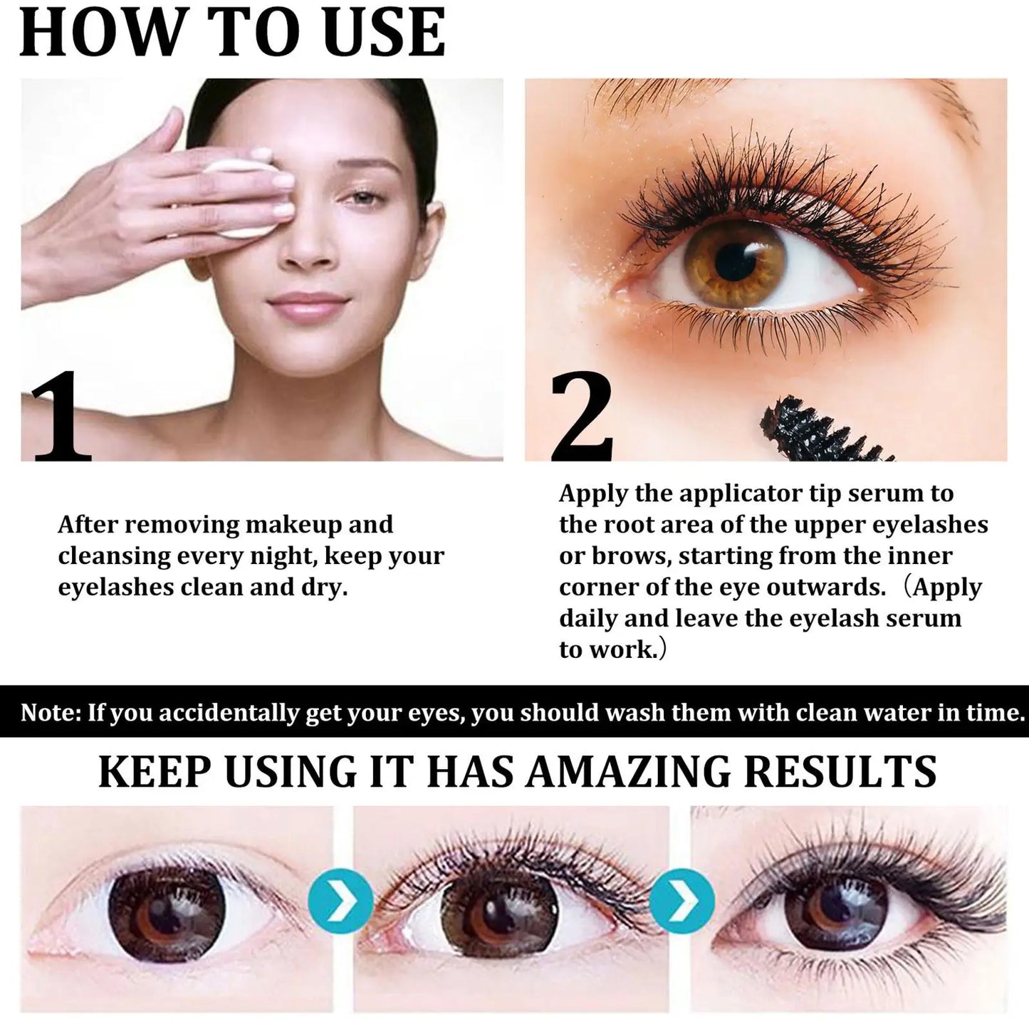 Castor Oil Eyelash Growth Serum Eyelash Enhancer Lengthening Fuller Thicker Lashes Treatment Eyebrow Growth Nourishing 10ml