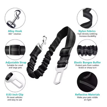 Dog safety leash pet car seat belt dog traction seat belt buffer elastic safety rope traction leash dog traction leash